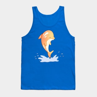 Orange Dolphin - Cute Onesie Designs - Onesies for babies Tank Top